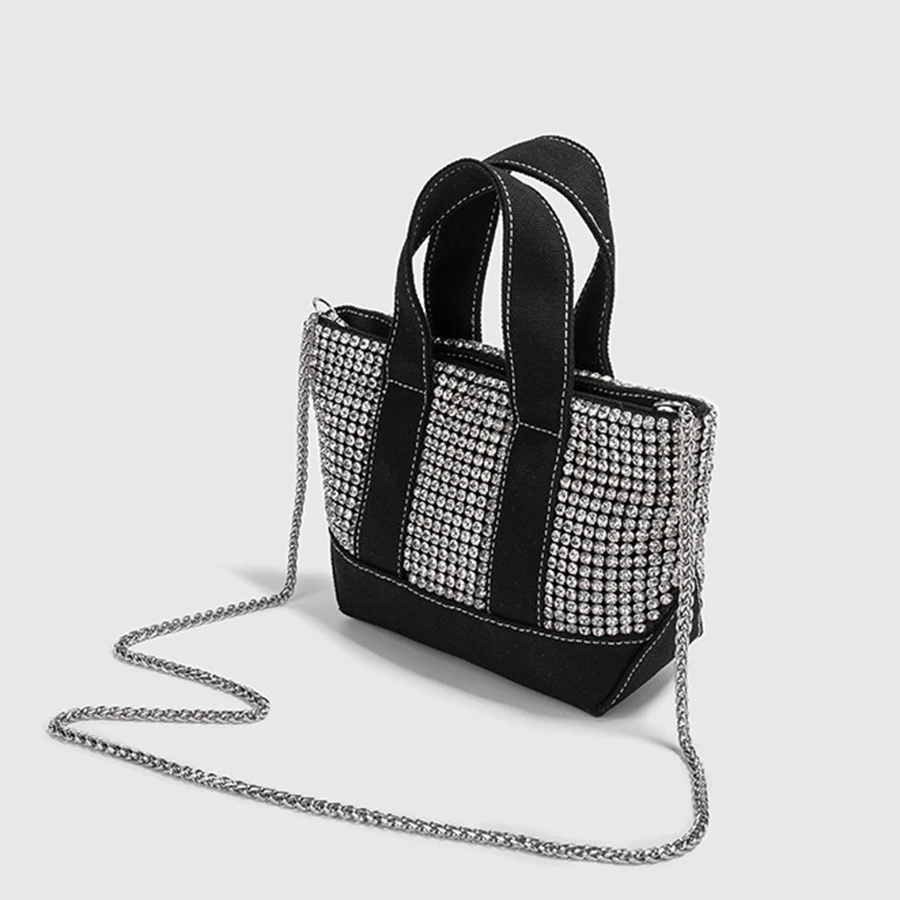 

Diamonds Basket Evening Clutch Bags Women Luxury Splice Handbags Ladies Wedding Party Purse Chains Shoulder Bags Rhinestone Tote