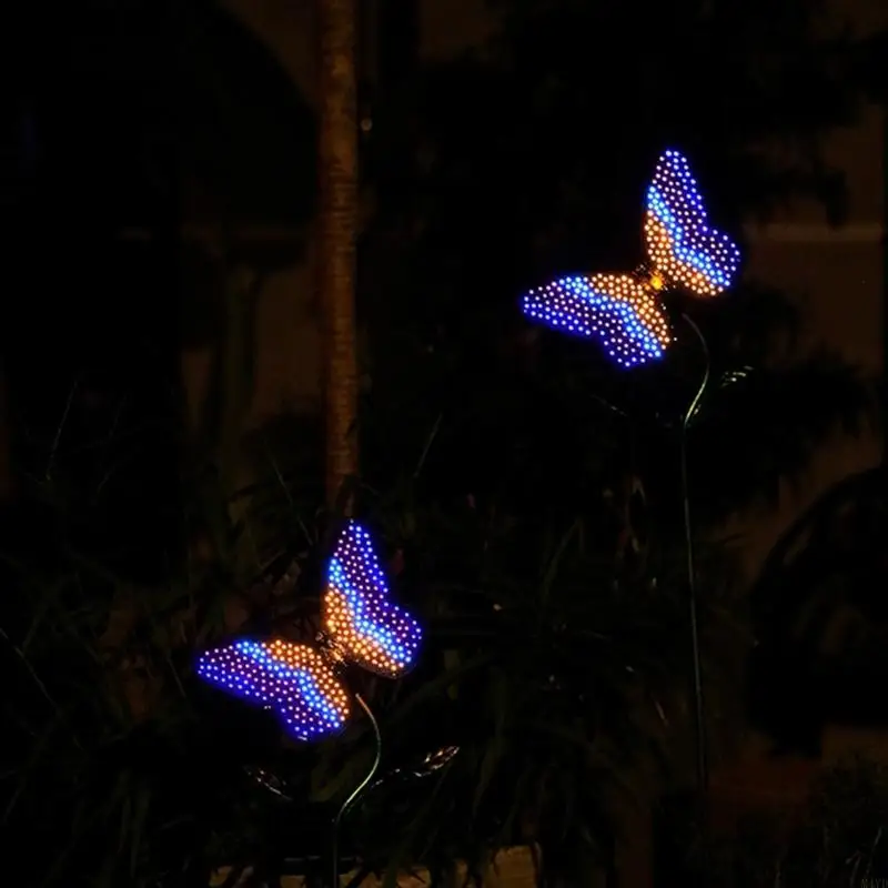 Tool-Free Butterfly Stake Light for Gardens, Solar Charging in Direct Sunlight with Automatic Night Activation and a M4YD