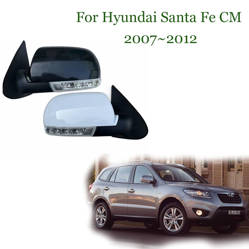 Car Mirror Assembly For Hyundai Santa Fe CM 2007~2012 2008 2009 2010 External Side Rearview Mirror lamp Replace Part Accessories