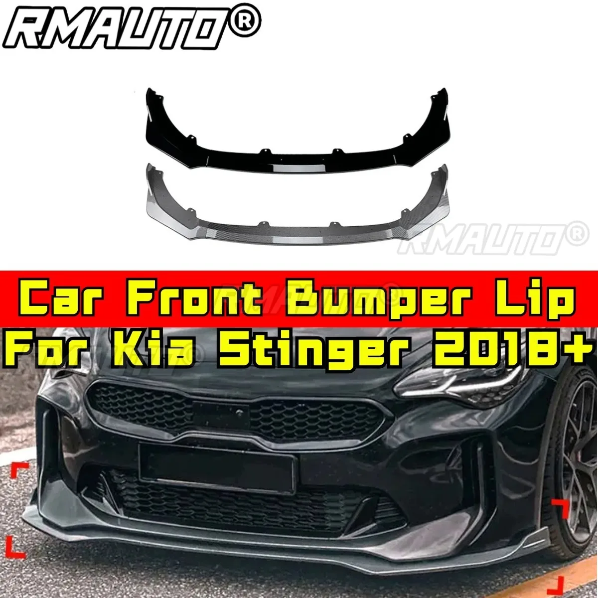 

Car Front Bumper Lip Splitter Diffuser Spoiler Modification For Kia Stinger 2018+ Bumper Guard Protector Cover Apron Body Kit