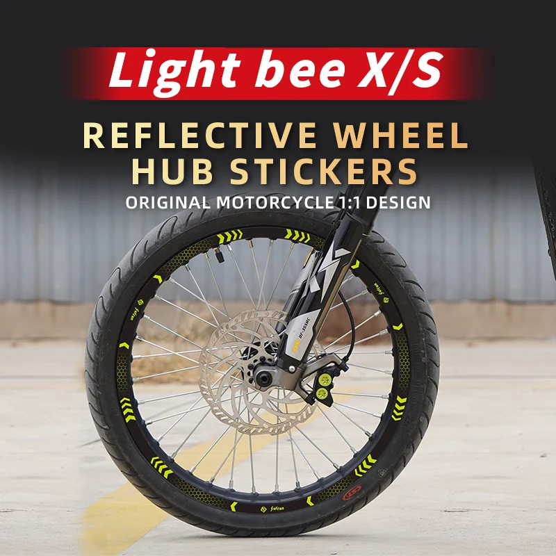 

Used For Surron Light bee X S Bike Accessories Rim Safety Decoration Decals Motorcycle Wheel Hub Reflective Stickers