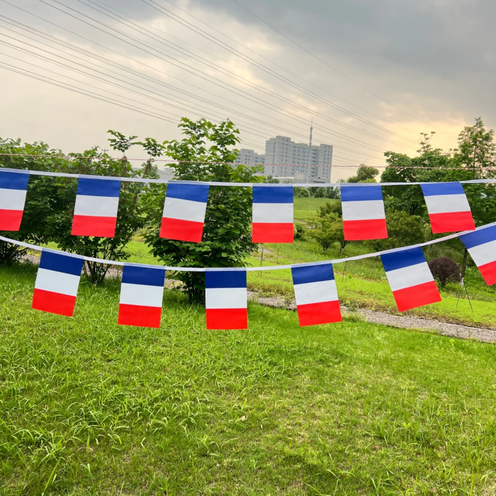 France flags 14x21cm 20pcs/set FR France French Pennant String Banner Buntings Festival Party