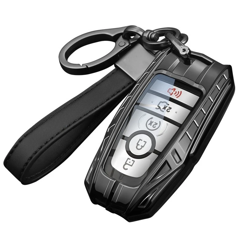 

Premium Zinc Alloy Key Cover Case for Ford Mondeo/Focus/Edge/Escort/Explorer/Evos/Taurus - Protective Key Fob Shell Keychain