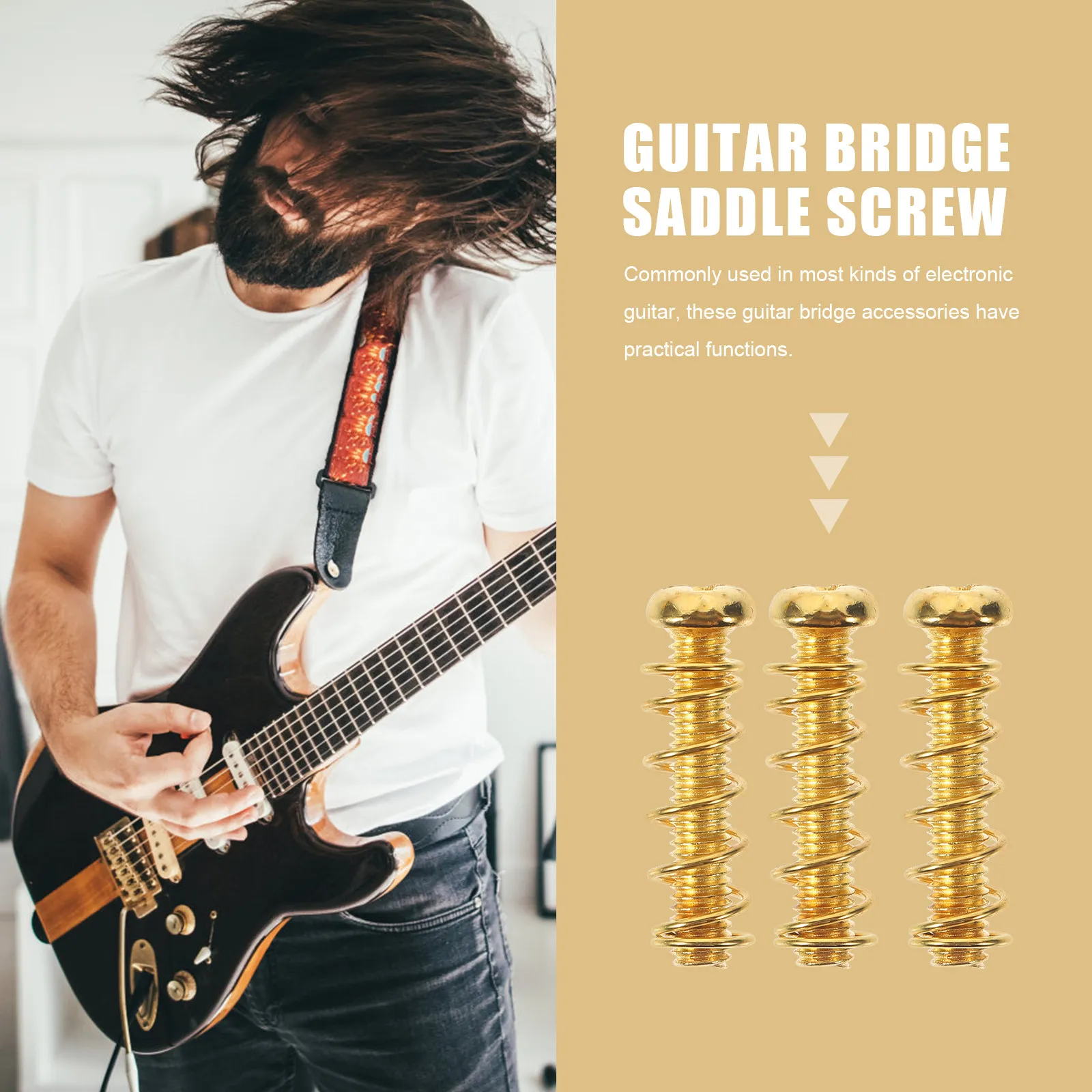 1Set Corrosion Resistant Metal Guitar Bridge Screws for Saddle Mounting Tremolo System Replacement String Fixing Guitar
