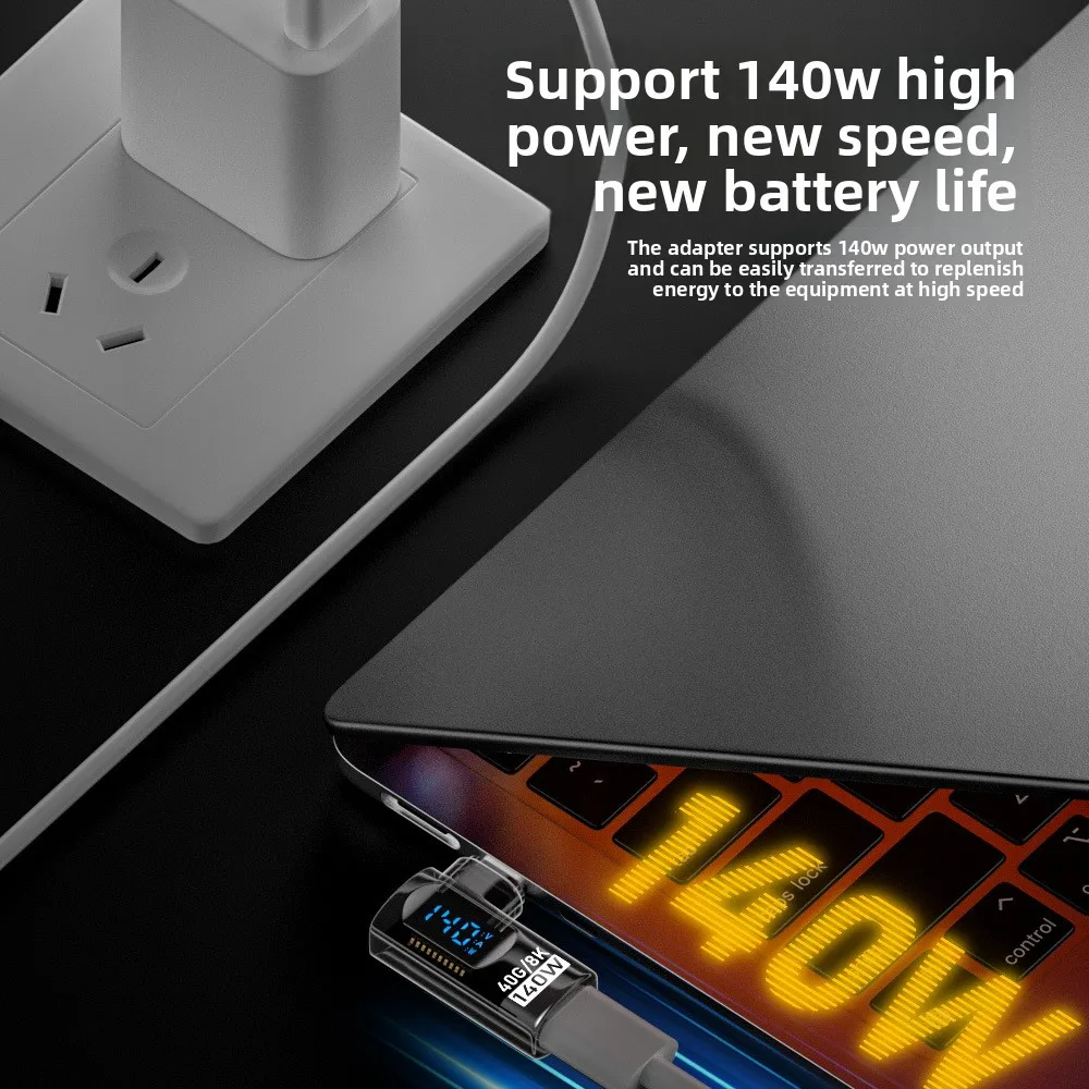 90 Degree USB C Adapter Right Angle U Shape Type C Adapter 40Gbps Data Transfer PD 140W USB4.0 8K 60Hz Video for Thunderbolt 3/4