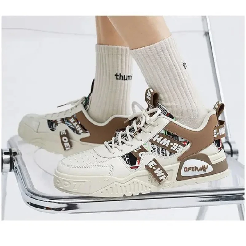 Casual Fashion Leather Sneakers New Skateboard Mens Shoes Outdoor Running Sports footwear Hiking Tennis Platform Luxury flats