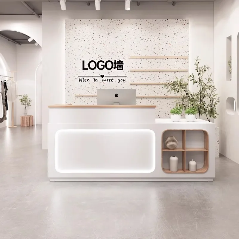 

Light Luxury Reception Desks Cash Register Pharmacy Restaurant Reception Desks Small Lacquer Balcao De Loja Salon Furniture
