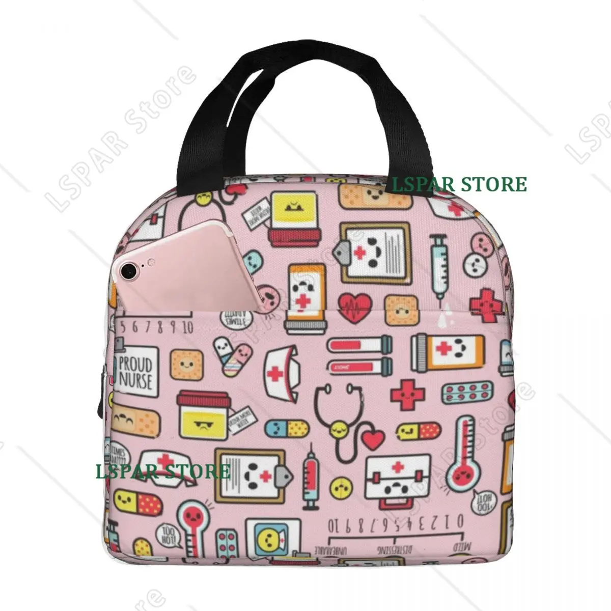 Nurse Mode Insulated Lunch Bag for Women Office Cooler Thermal Food Box Tote Portable Lunch Boxes Container