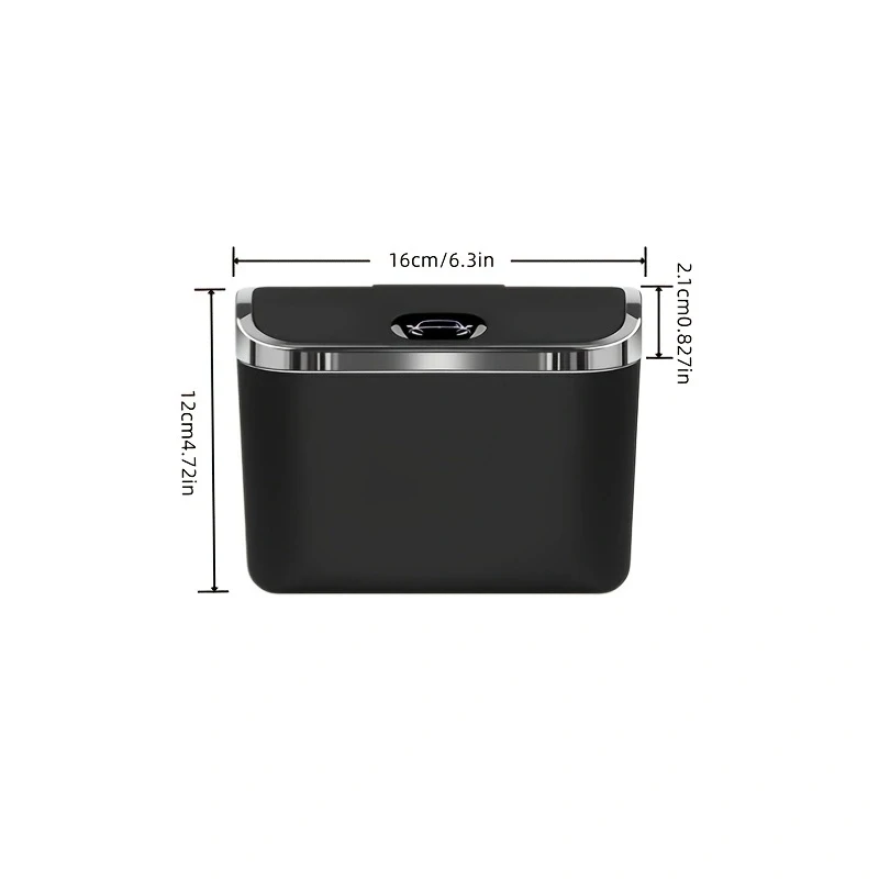 Luxury Electroplated Edge Car Trash Can with Lid Universal Interior Storage Bin for Vehicle Enhances Car Interior Grade - view 2
