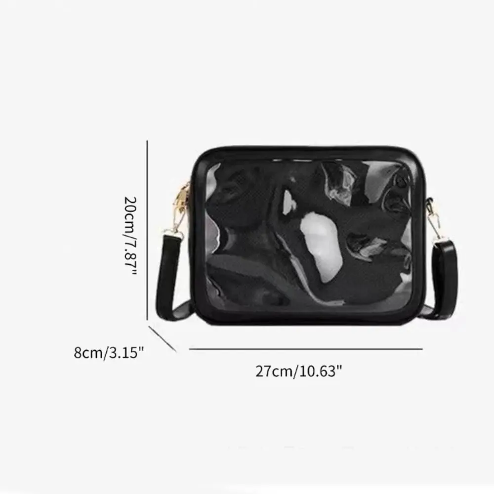 Bolsa de ombro transparente para mulheres, bolsa de algodão, simples, cor sólida, criativa, impermeável, 1 pc