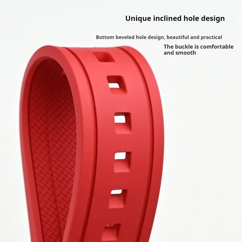 FKM Fluoro Rubber Strap for Omega X Swatch MoonSwatch 20mm 22mm Quick Release Stainless Steel Buckle Watch Band for Blancpain