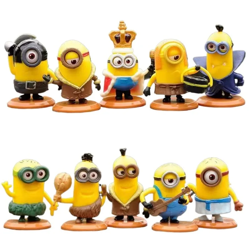 Image of 10 Stück/Set Miniones Miniatur-Figuren Anime Dekoration Handwerk Sammlung Modell-Spielzeug für Kinder Weihnachtsgeschenk Anime-Figuren