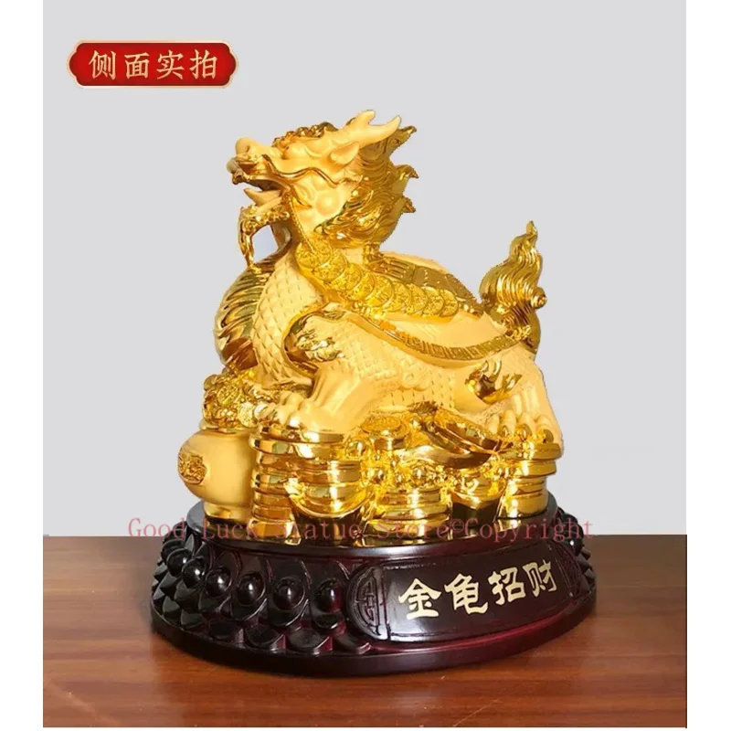 Good Omens Home SHOP Company gold Royal fortune Dragon turtle statue GOOD LUCK thriving business money Success FENG SHUI 50% OFF