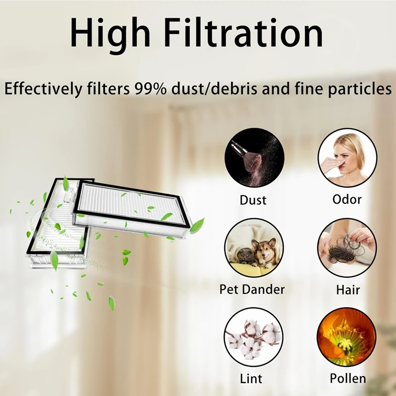 Ersatzkits für Roborock Q5 Max+/ Q5 Duoroller+/Q5 Pro/Q5 Pro+/Q8 Max/ Q8 Max+ Roboterstaubsauger, Hauptbürste HEPA-Filter