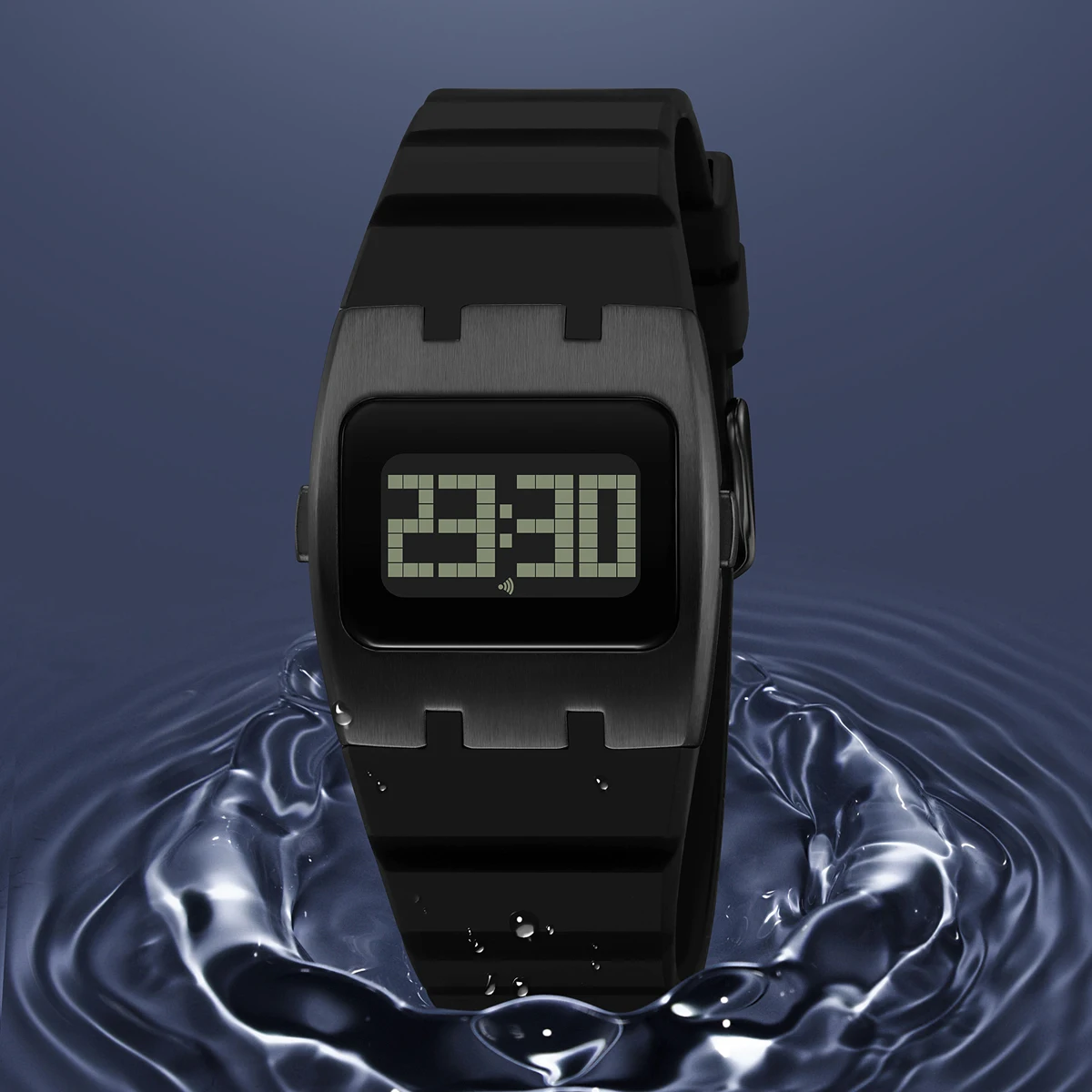 

Digital Mens Electronics Watches Black Silicone watch strap Sports For Mens Women Students LED Display Shockproof Watch