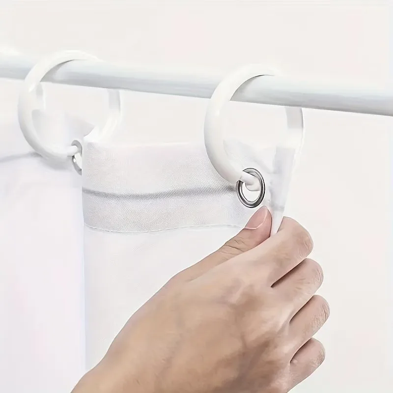 32 pcs Clear Round Curtain Hooks, Smooth Glide Design for Hotel Bath Tub Rod, Multipurpose, Versatile