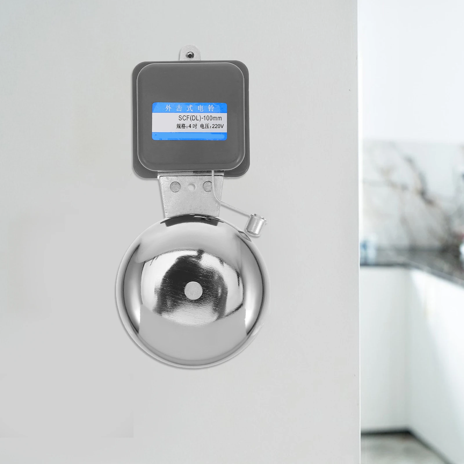 Chrome Plated Cast Iron Loud Electric Bell Automatic Ringing Factory School Doorbell Alarm Signal Bell Chime Alarm