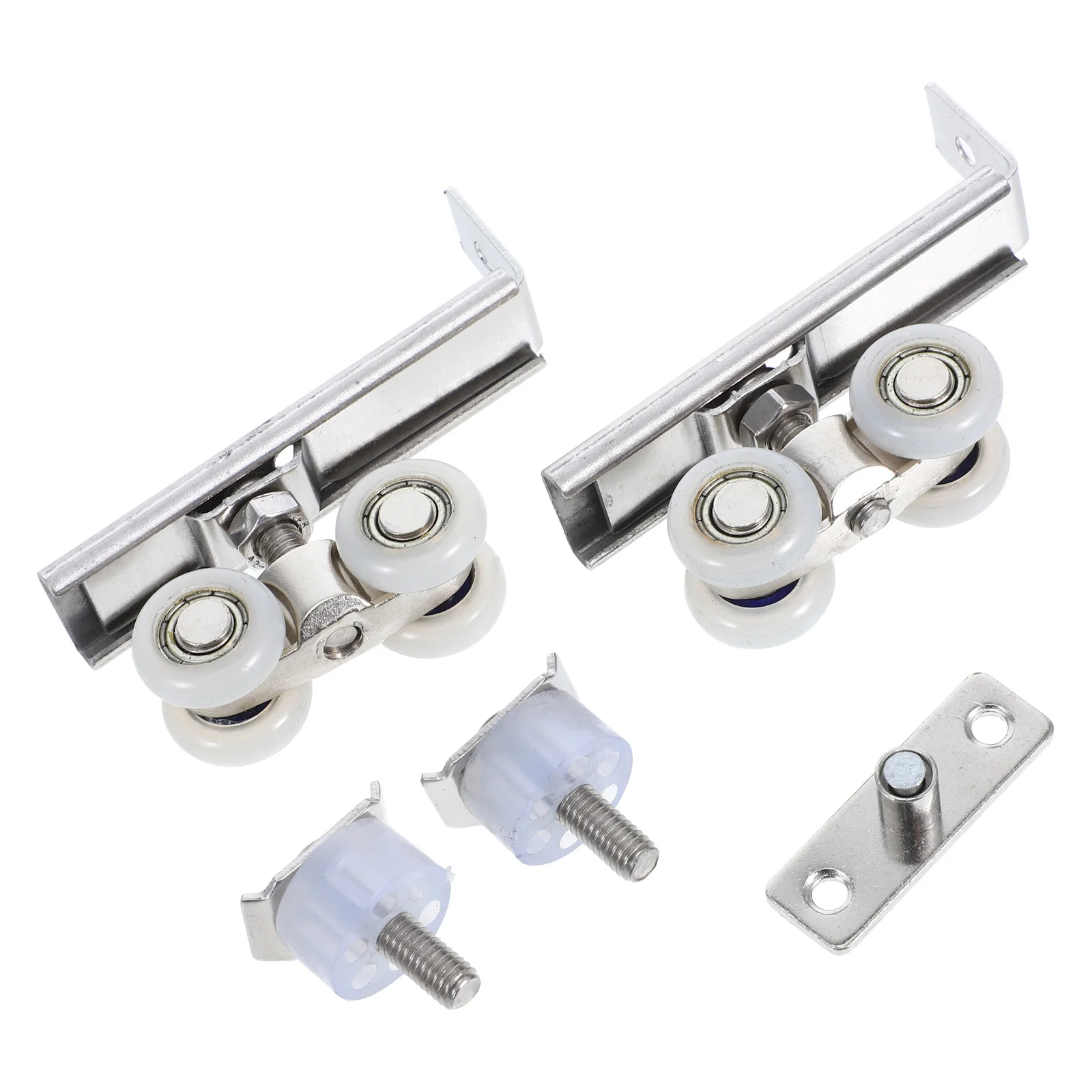 

2pcs Stainless Steel Sliding Wheels Heavy Duty Roller For Wardrobe Cabinet Pocket Door Hardware Sliding Track System Closet Barn
