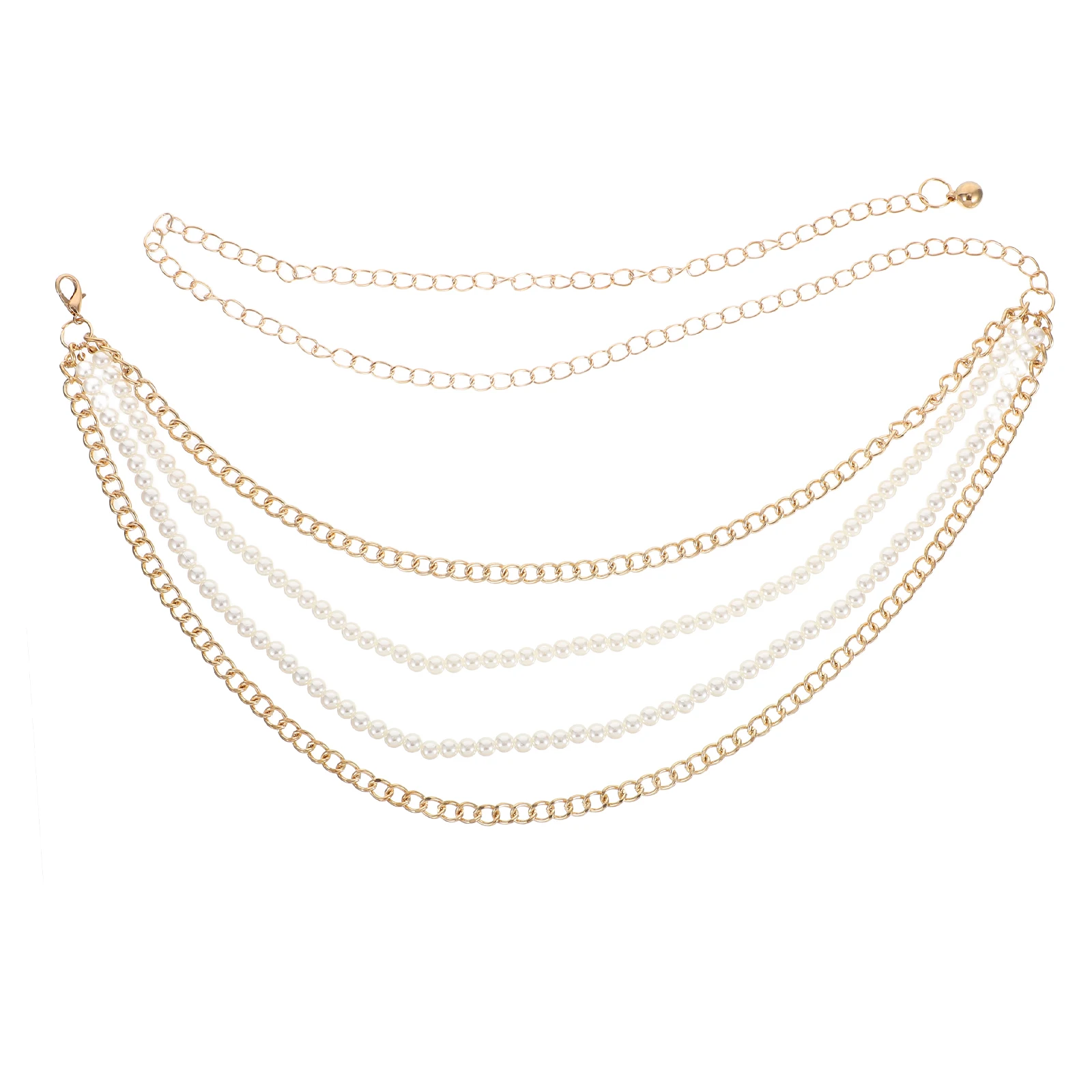 

Pearl Metal Waist Chain Belts for Women Fashion Decorative Belly Elegant Ladies