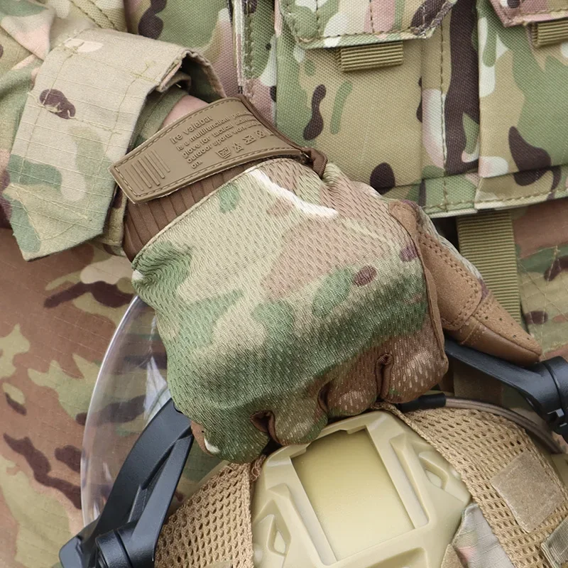 Outdoor sports camouflage touch screen tactical gloves outdoor special forces riding motorcycle full finger anti-skid military f