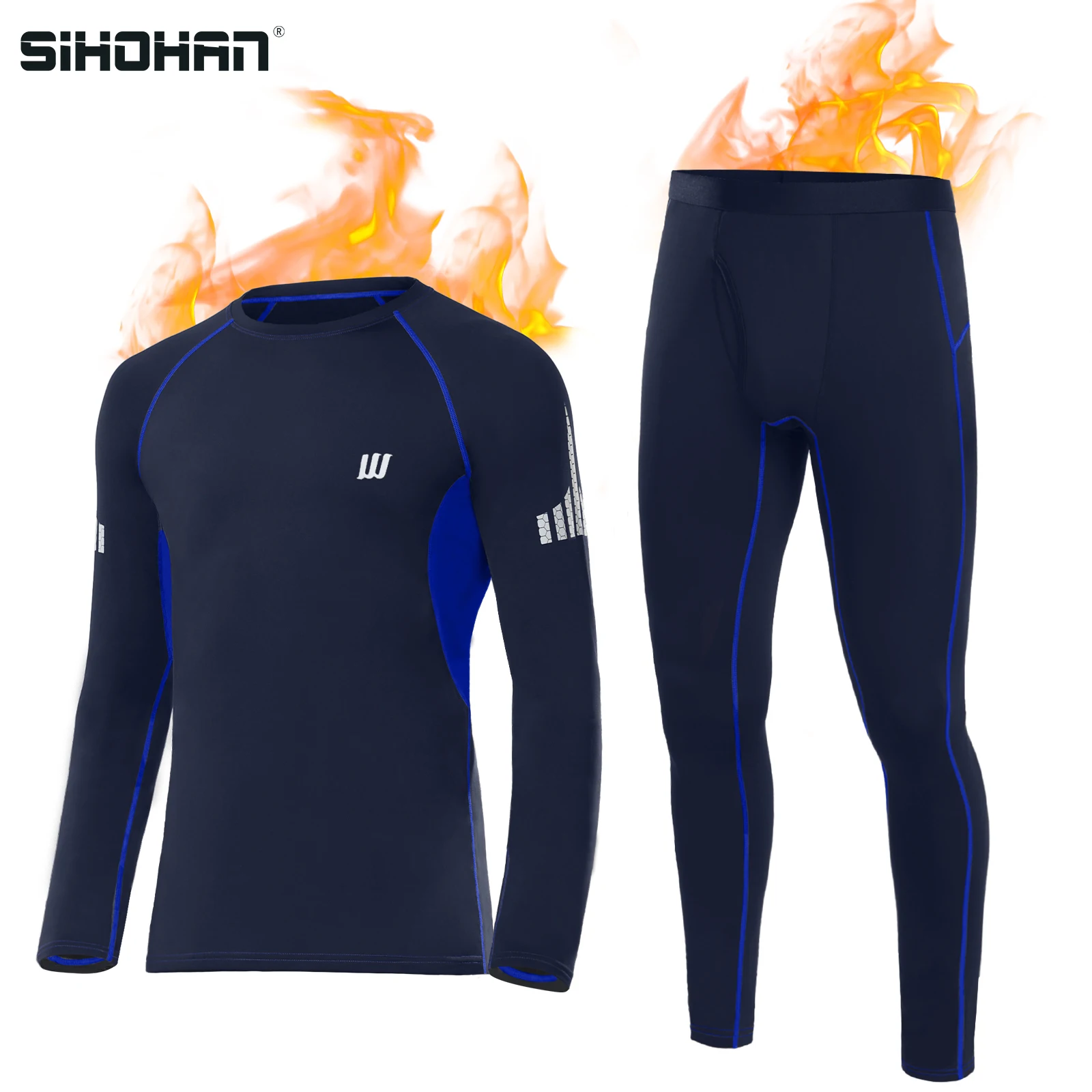 

Thermal Underwear Set for Men Long Johns Long Sleeve Sport Base Layer Suit Winter Warm Top Bottom for Workout Skiing Running