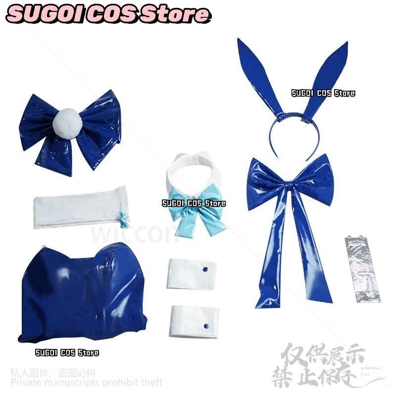 Gioco Blu Archivio Cosplay Asuma Toki Anime Costume Y2K Blu Sexy Jirai Kei Bunny Girls Tuta Orecchie di Coniglio Parrucche Cos Travestimento