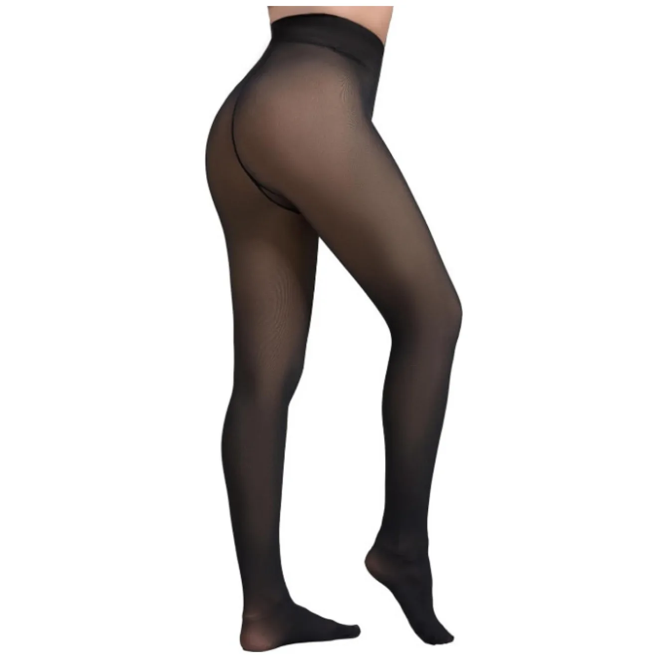 

Непрозрачные флисовые леггинсы с начесом, женские, эластичные, бесшовные, колготки-чулки, полупрозрачные, с высокой талией