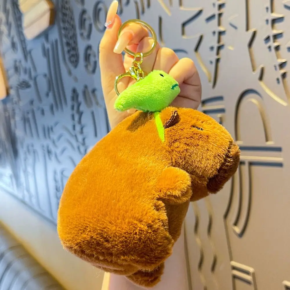 Doll Toy Capybara Plush Keychain PP Cotton Hairpin Animal Capybara Key Ring Seagull Snake Plush Doll Keyring Backpack Decor