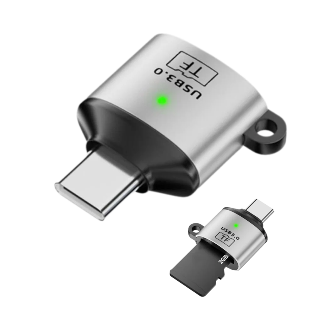 5Gbps USB C Card Reader High Speed Data Transfer USB 3.0 to TF Card Reader Indicator Light Aluminum Alloy