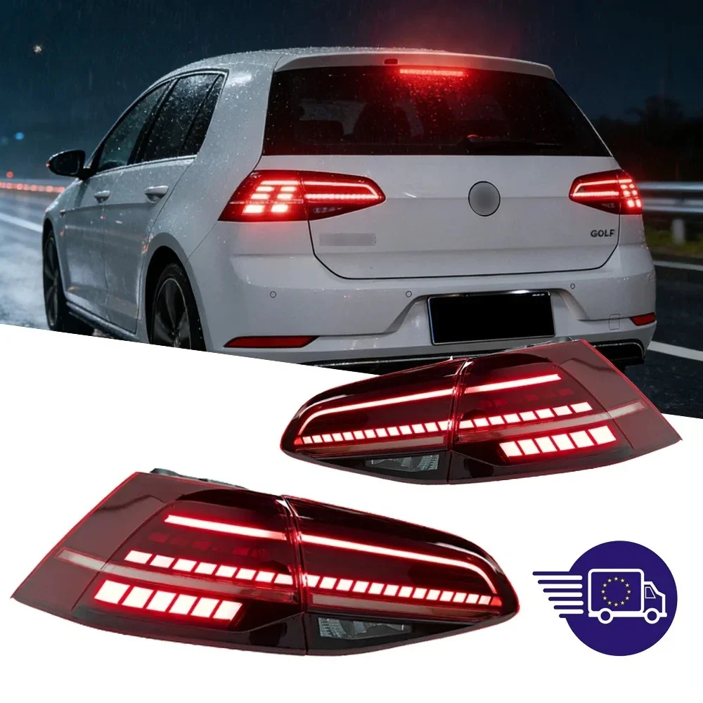 LED-Rückleuchten-Set für VW Golf MK7 MK7.5 2013-2019 DRL sequenzieller Blinker Brems- und Rückfahrlicht Plug-and-Play Rückleuchte