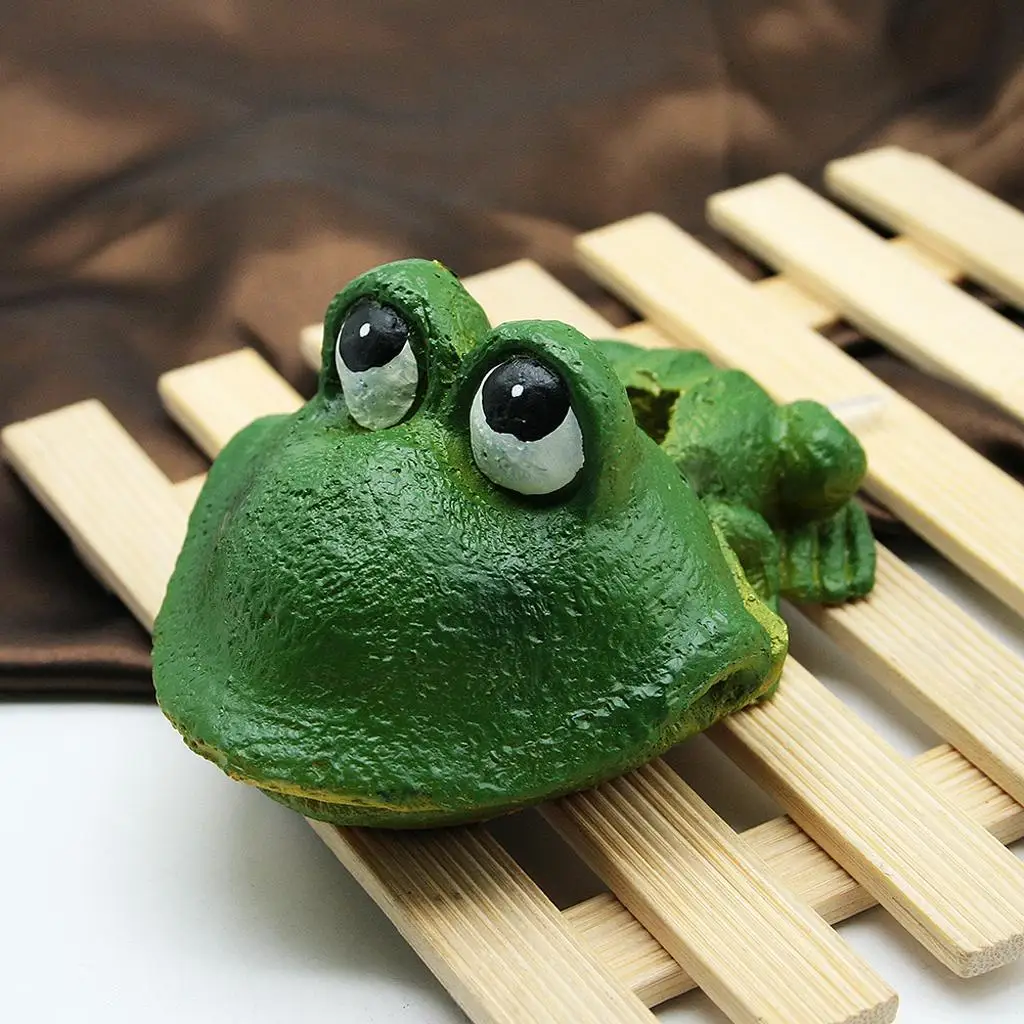 Underwater Bubbling Frog Ornament for Aquarium Fish Tank Decoration, Air Pump Operated