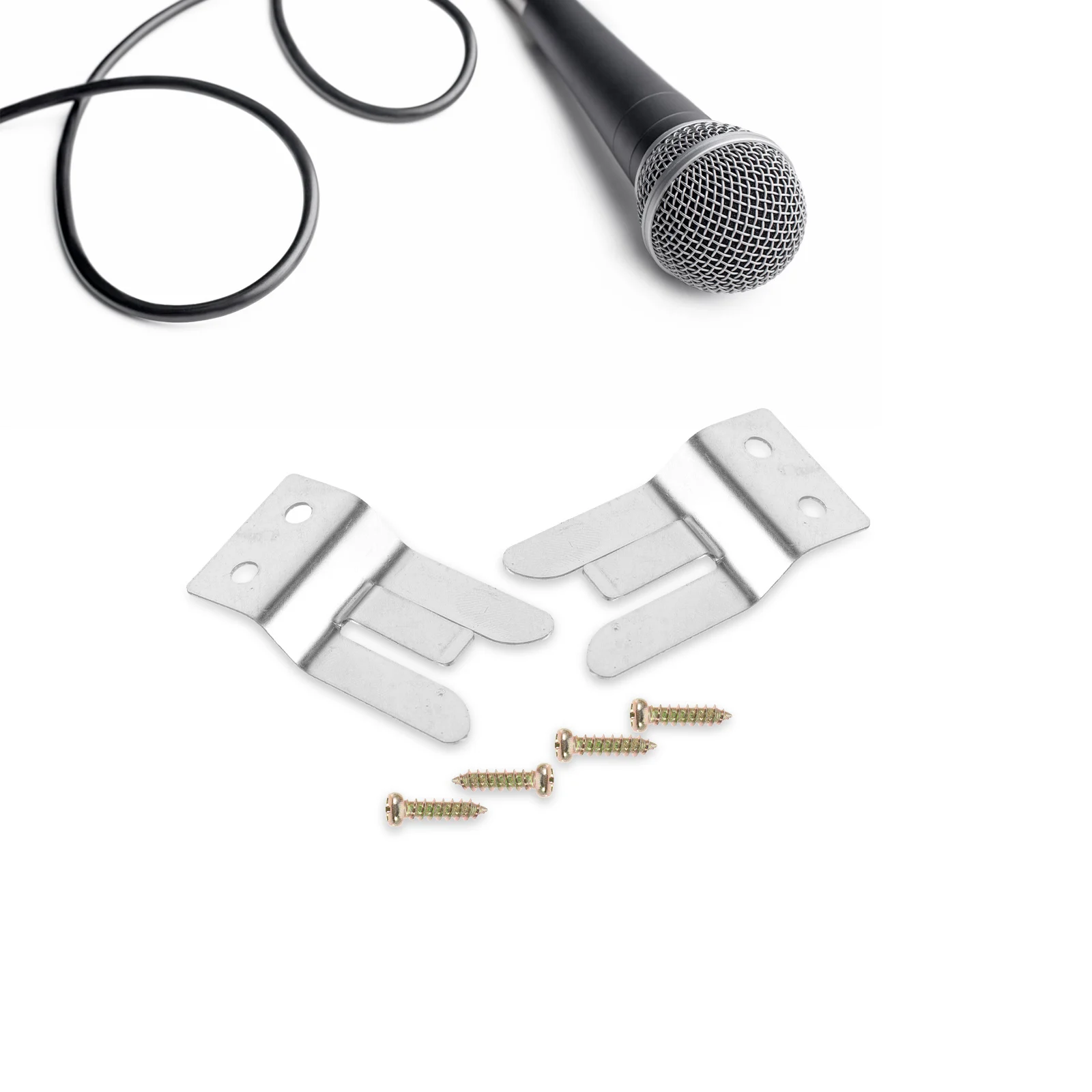 4 قطعة حامل ميكروفون معدني مقاطع ميكروفون الشماعات مكافحة الصدأ حياة طويلة متوافق Ft1807 Ft7900 Ft8800 Ft1907 Ft8900 المسمار وشملت