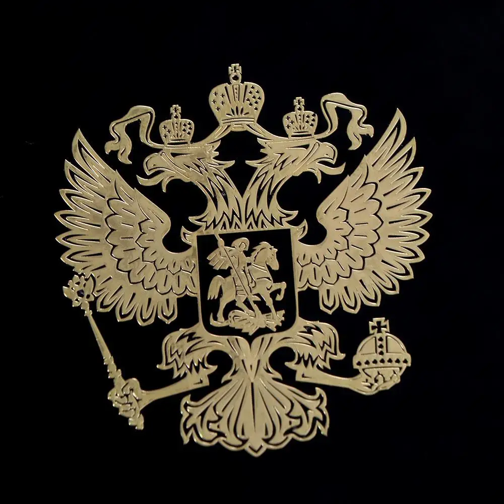 

Car Styling Russian Eagle Notebook Sticke Nickel Metal Coat of Arms Car Sticker 3D Car Sticker Phone Sticker Russia Car Sticker