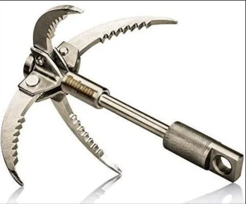 

Stainless steel four climbing claws folding grappling hook outdoor camping hiking tree climbing