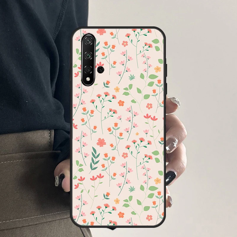 Floral Theme Pattern Case For Huawei P20 P30 P40 Lite P60 Mate 60 Pro Nova 10 9 SE 5T 11i 8i 3i Y60 Y61 Y70 Y90