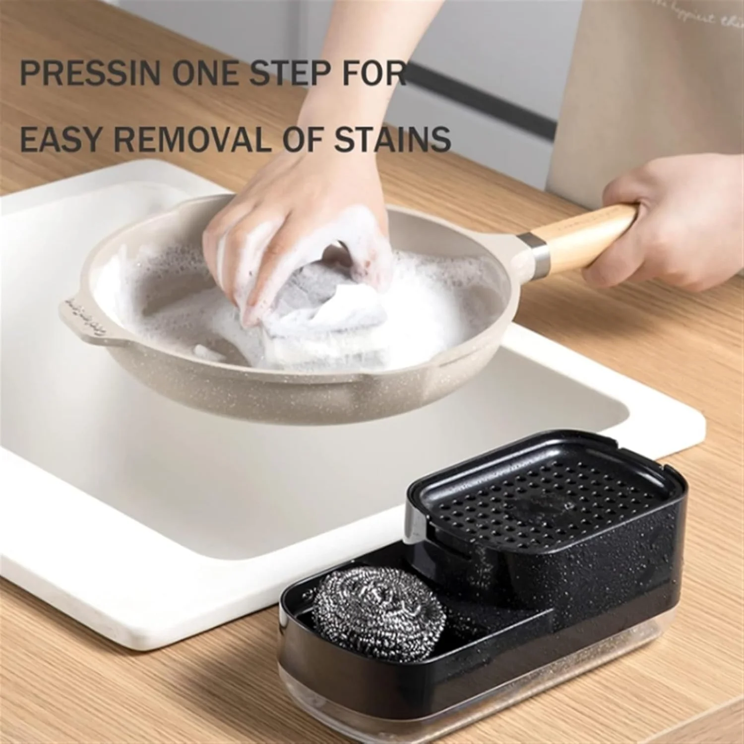 Dozownik mydła do naczyń, wielofunkcyjny dozownik mydła 2 w 1, mydelniczka do zlewu kuchennego, detergent do zmywarki do zlewu kuchennego