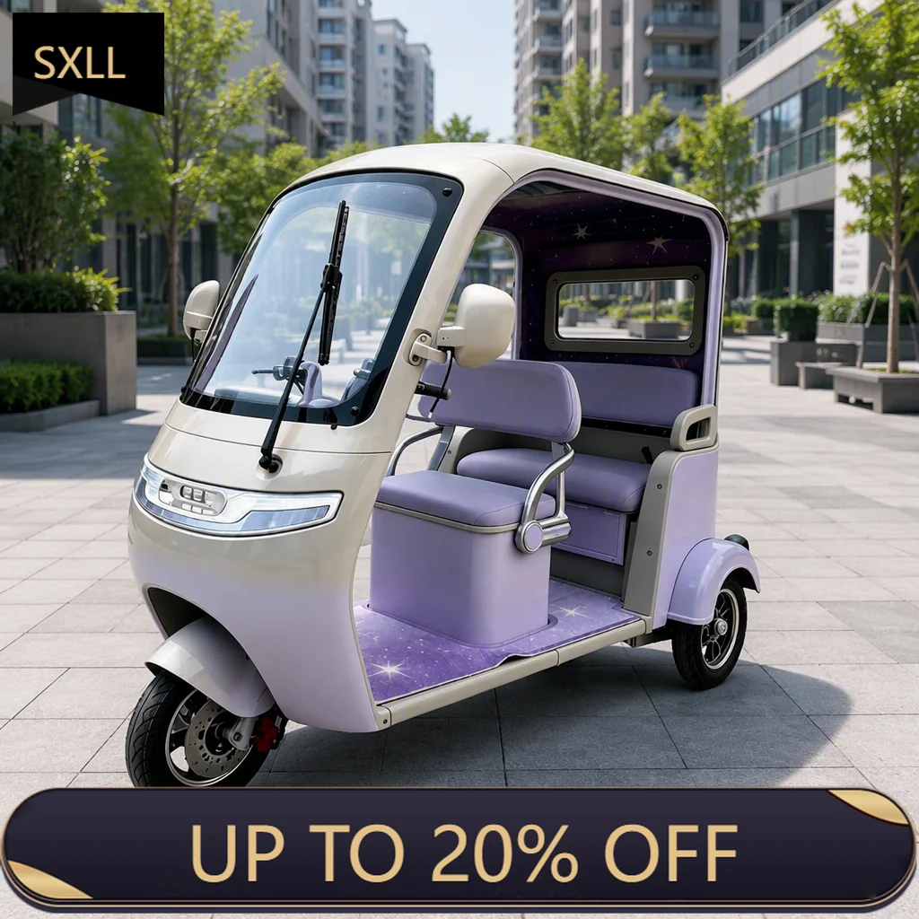 SXLL comfortable seat, multi-function three-seat electric passenger tricycle, practical electric tricycle for family outings