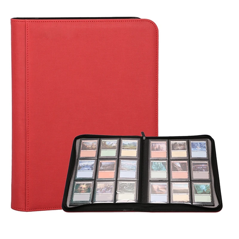 9 Pockets Game Card Book Card Side Loading Binder Game Zipper Card Album Fixed Pockets Pages With 360 Pockets