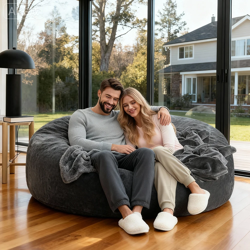 

Кресло-мешок для дивана - плюшевое, ультрамягкое - кресло-мешок из пены с эффектом памяти и чехлом из микрозамши - мебель с наполнителем из пенопласта