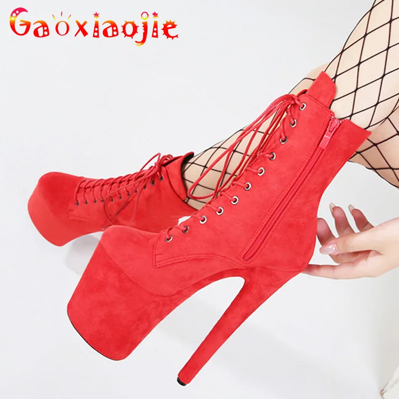 New Women Pole Dancing Boots 15cm 17cm 20cm High Sexy Extreme High Heel Shoes Erotic Lap Stripper Heels Platform Training Shoes