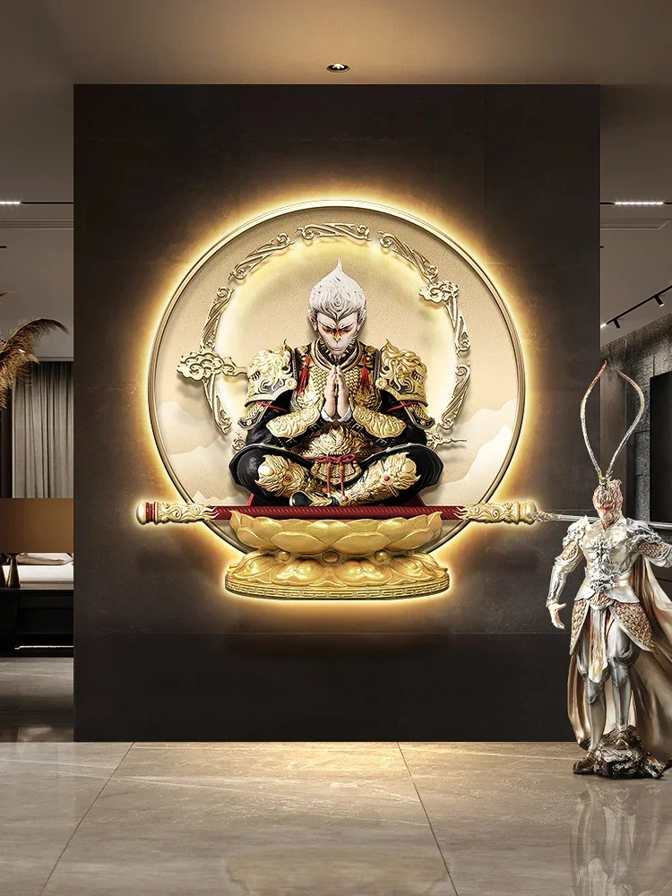 

Fighting to defeat the Buddha's entrance decorative painting Sun Wukong corridor aisle hanging painting light luxury tea room ba