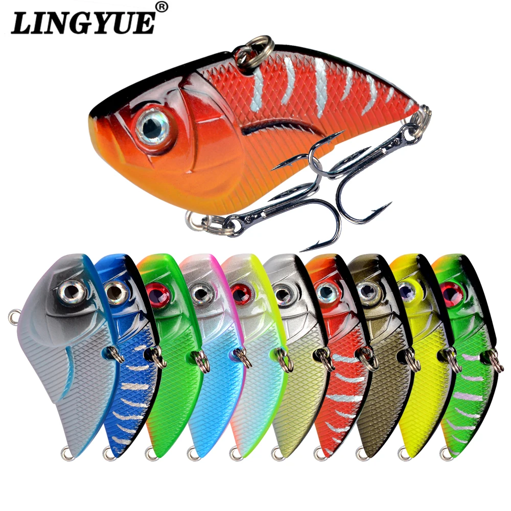LINGYUE VIB Isca Artificial 5cm 14.5g Fishing Lure Hard Plastic Wobblers Deep Water Crankbait 10 Colors Available