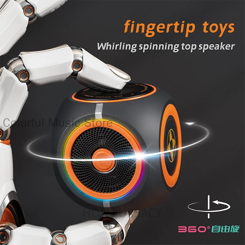 3D Fidget Spinner MP3 플레이어 HIFI 스테레오 무선 블루투스 스피커 RGB 조명 미니 Voicebox 야외 휴대용 사이클링 오디오