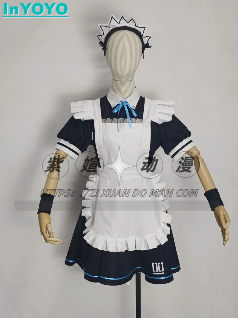 InYOYO Tendou Arisu Blue Archive Maid Dress Uniform Cosplay Costume Lovely Game Suit Halloween Party Outfit Women Customized New