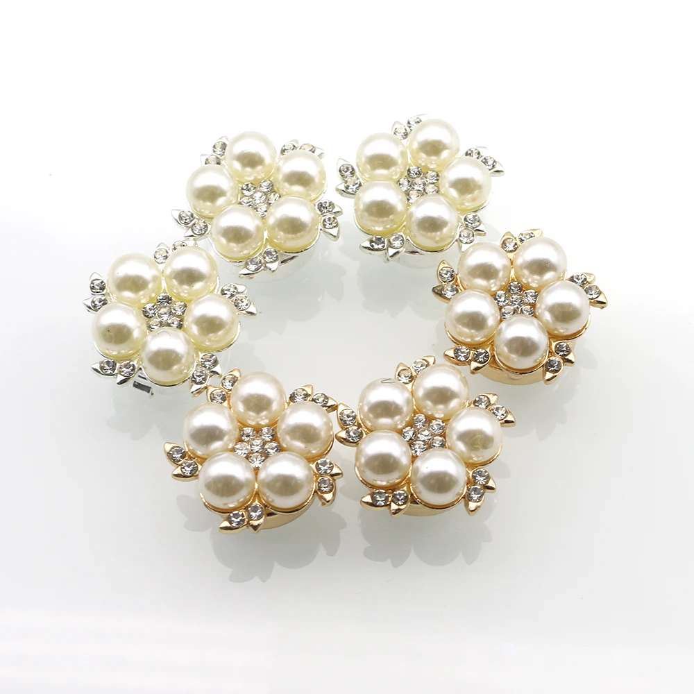 Light Luxury Shirt Button Pearl Fashion Trend 2Pcs/Lot22MM Brooch Button Rhinestone Cuffs DIY Clothing Accessories