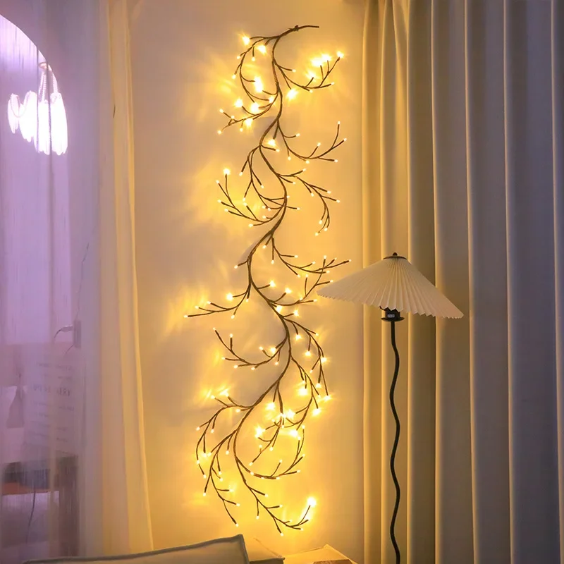 

LED Solar Rattan Lights Outdoor Waterproof String Lights For Garden Indoor Living Room Party Christmas Halloween DIY Decorations
