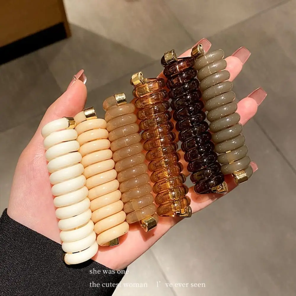 

Cute Plastic Telephone Line Hair Ties Elastic DIY Ponytail Holder 9 Colors Hair Accessories Hair Rope Girls Women