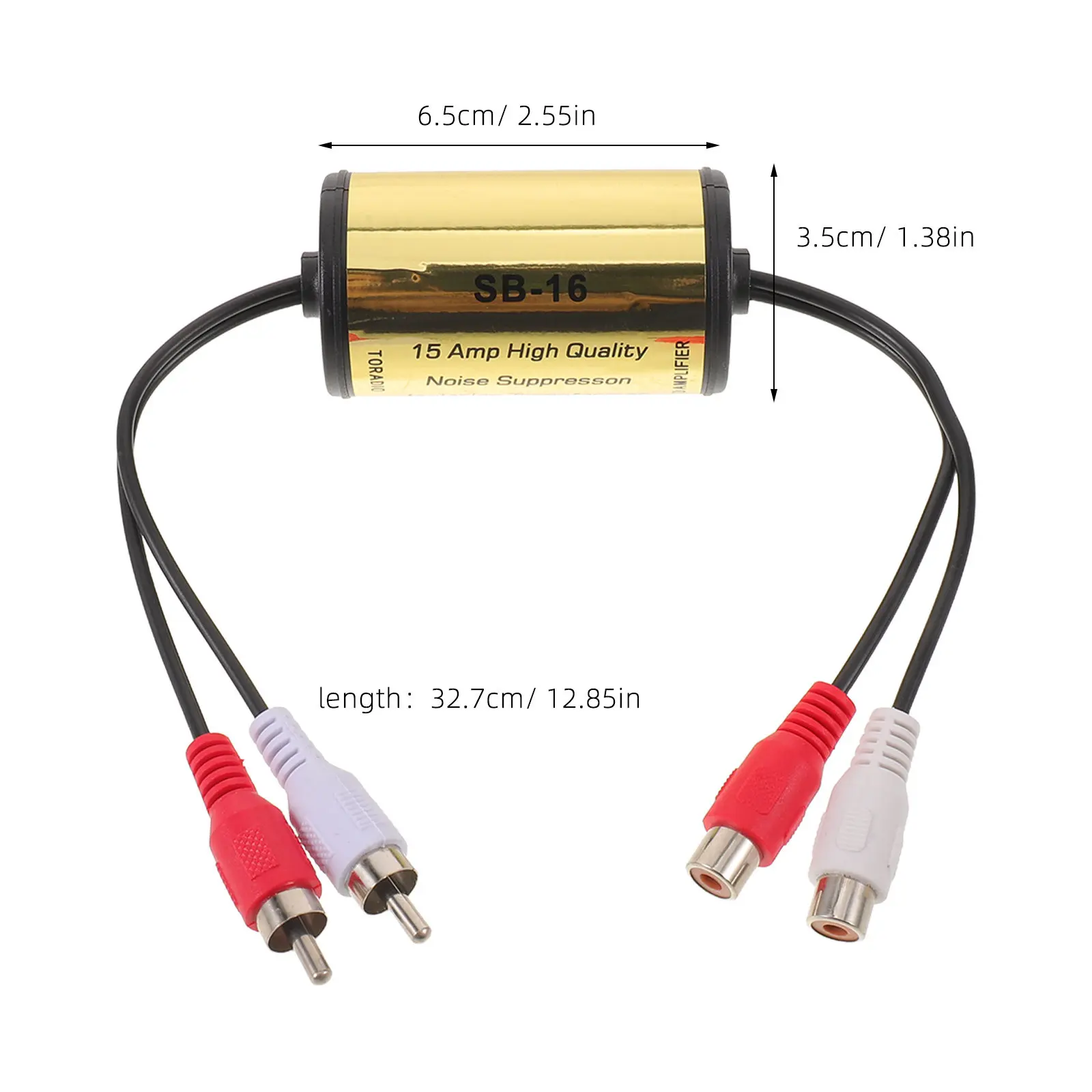 Car Audio Filter Noise Suppressor Ground Loop Isolator Engine Noise Reducer Amplifier Static Stereo Sound Cleaner
