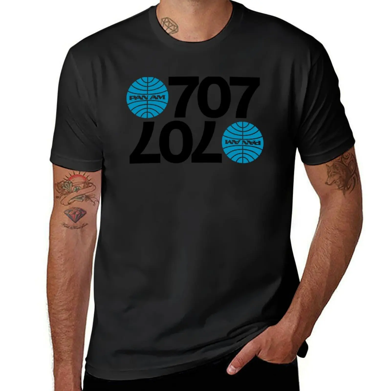 Pan Am Classic 707 T-Shirt tops sports fans Aesthetic clothing Short sleeve tee men