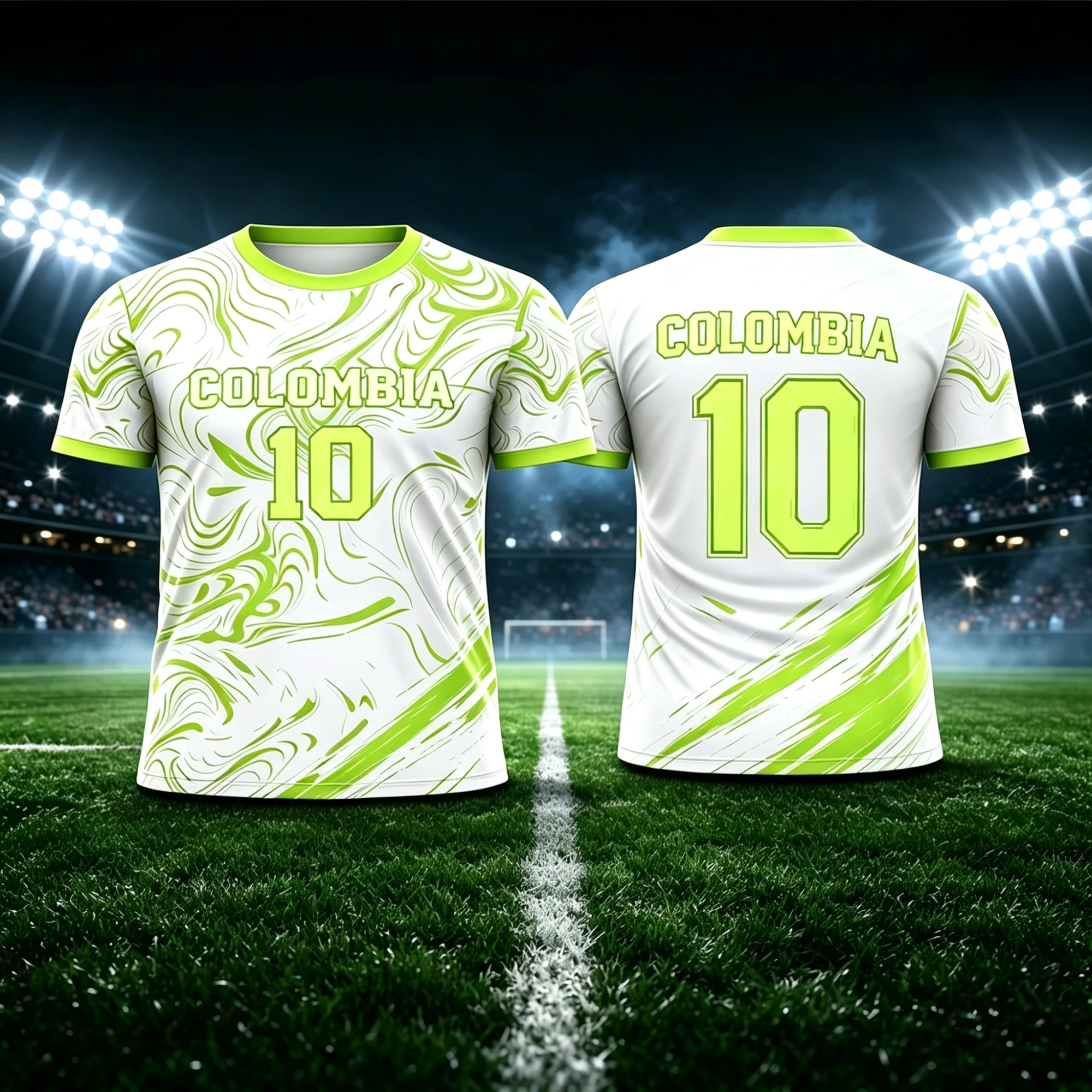 Men Football Jersey Multicolor Short Sleeve Summer Polyester Quick Dry Breathable Colombia 10 Number Print Sports T Shirt